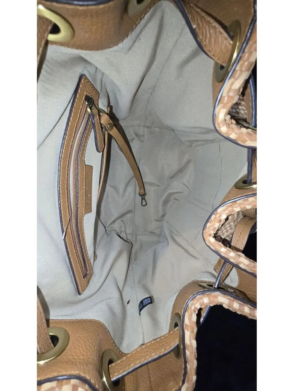 60. Michael Kors Junie Leather Woven Basket Backpack